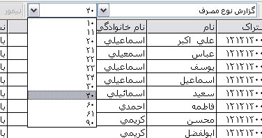 گزارش نوع مصرف